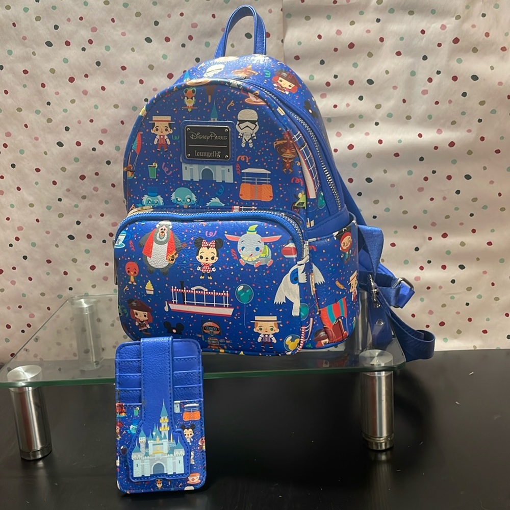 Disney Parks x Loungefly Chibi Park Icons bag and wallet set